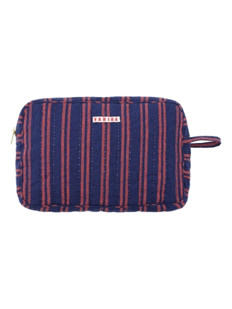 Habiba Bolster Stripe Toiletry Bag Indigo